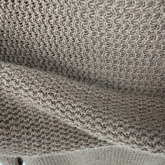 Dont Ask Why Taupe Waffle Knit Sweater Open Back V Neck Long Sleeve Size M/L - Picture 5 of 9